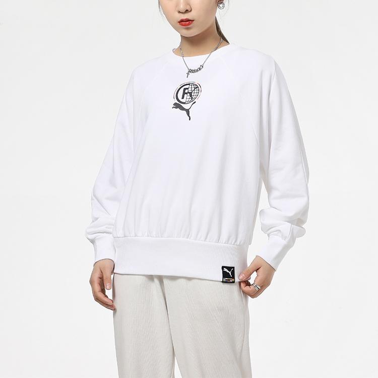 PUMA Sweatshirts Women's White Crew Neck Moderate Regular 531292-02