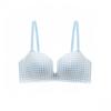 Womens Push Up Bra Thick Padded Non-empty Cup Comfortable Pure Desire Sexy Lingerie Red Plaid Daily Wear