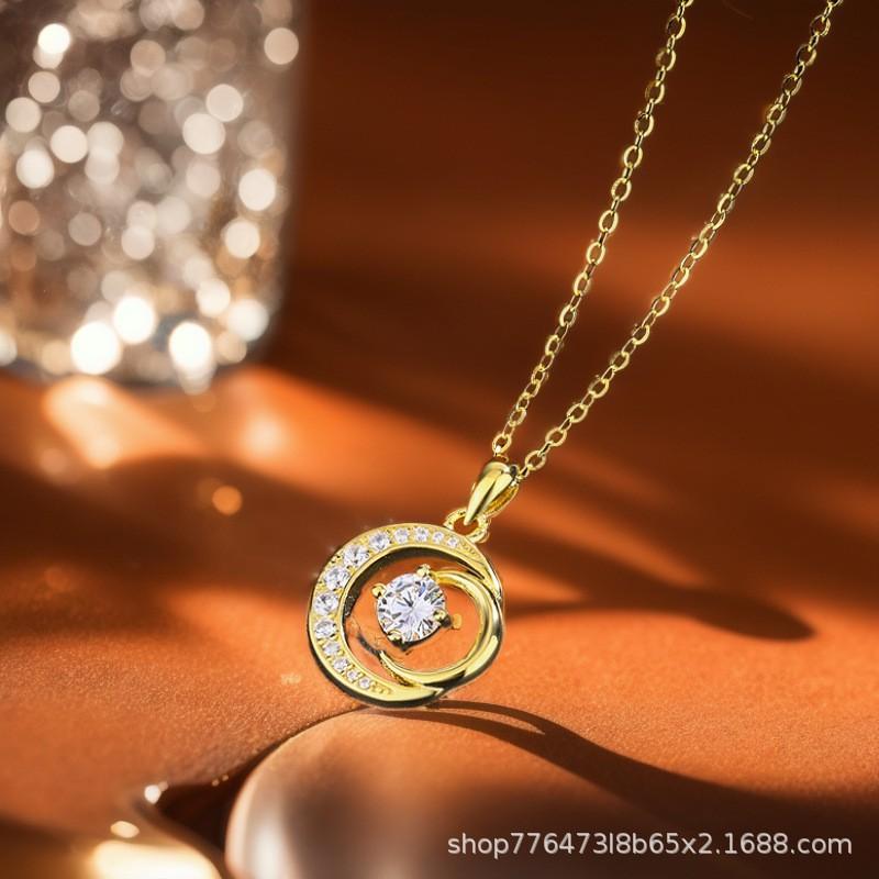 Moon Star Necklace Women Luxury Celestial Collarbone Chain Fashion Versatile Jewelry