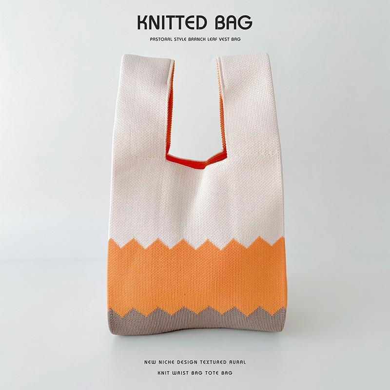 Простая вязаная сумка на плечо в тон, Повседневная универсальная сумка-тоут большой вместимости