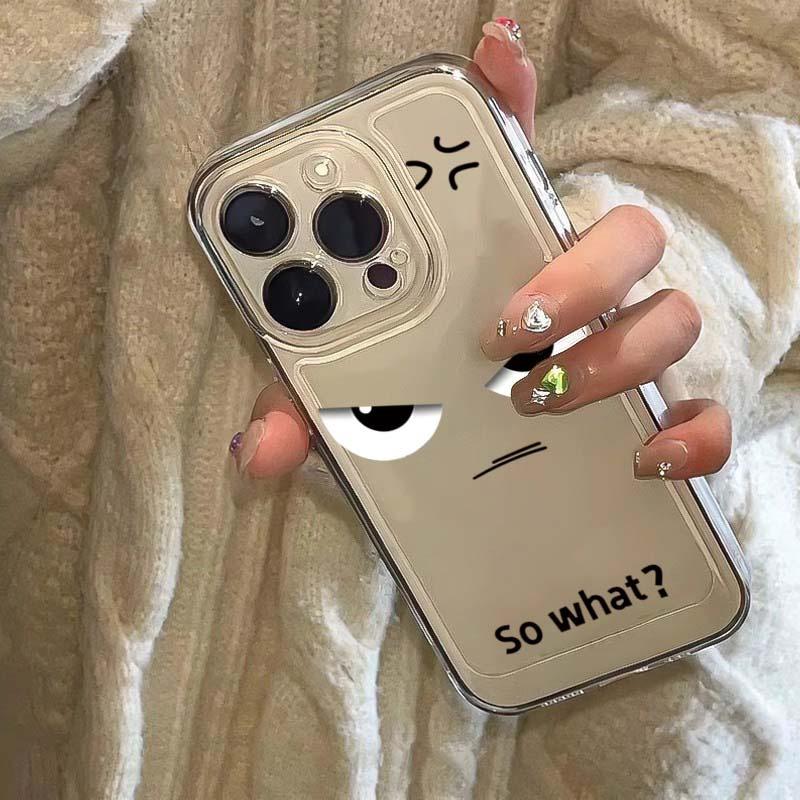 Questioning Expression phone case For IPhone 16 PRO 15 14 13 12 11 Promax 16E 7 8 X XR 8plus Personality Transparent Soft Shell
