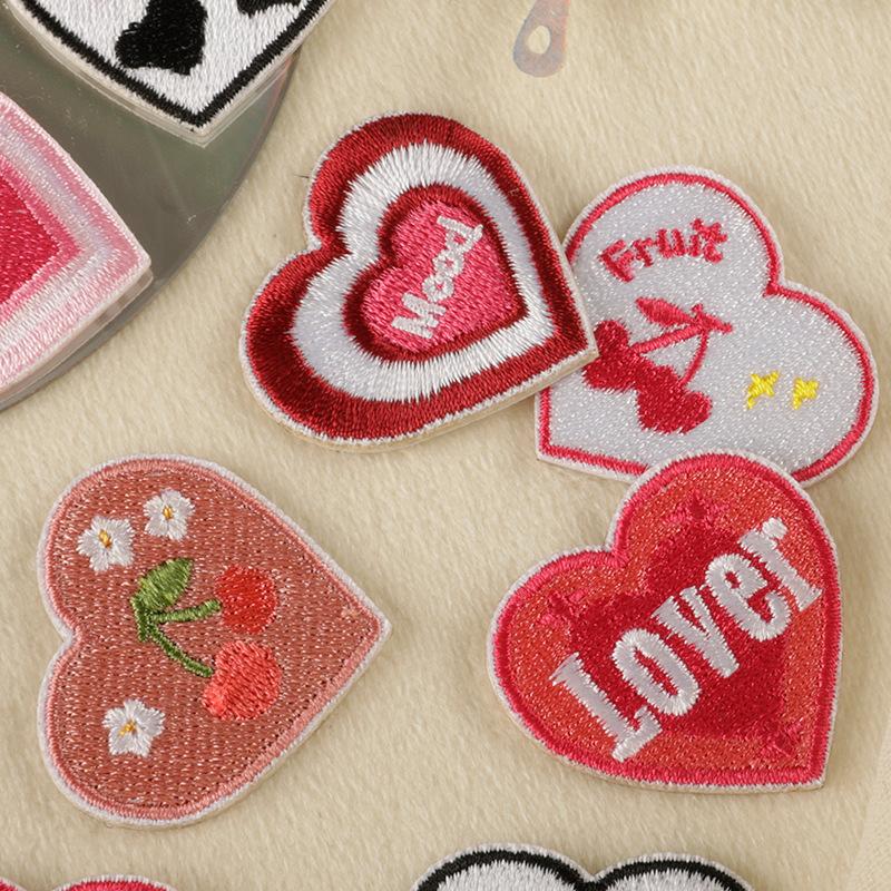 Original Embroidery Label Embroidery Sticker Cartoon Love English Cloth Label Patch Sticker Accessories Cloth Sticker