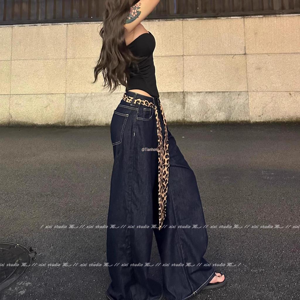 Leopard Print Belt Scarf Dual-Use Waist Chain Ribbon - Y2K Spicy Girl Style Accessory