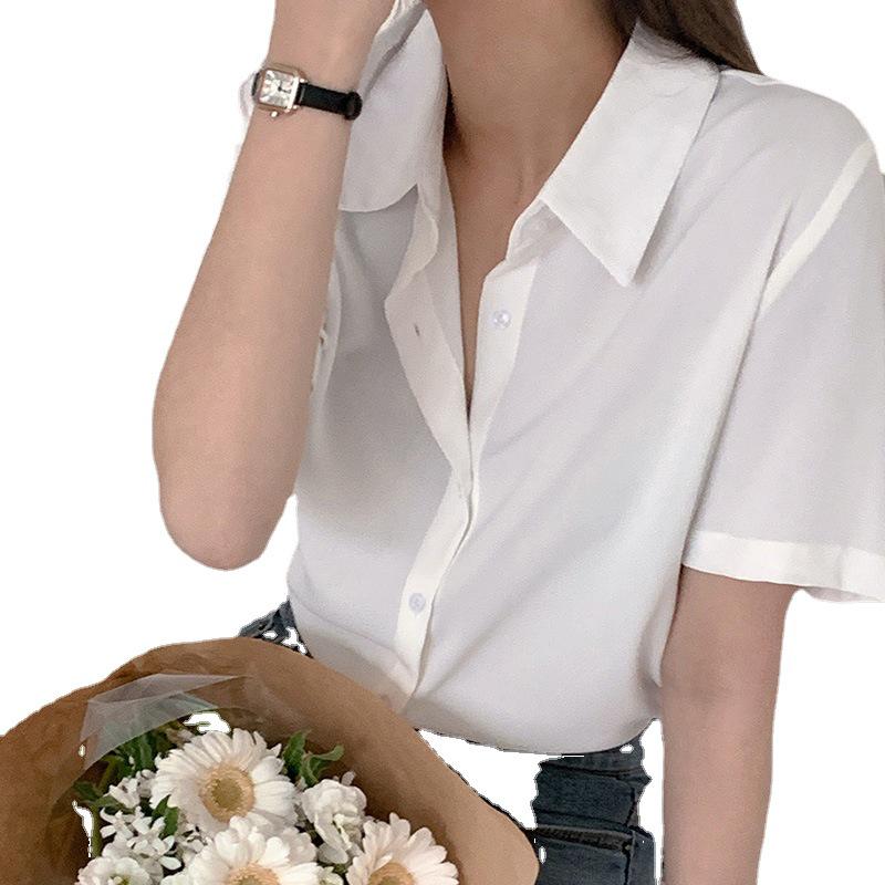 Женская облегающая однотонная летняя блузка с французской драпировкой