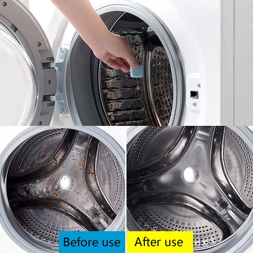 A Box of 12pcs Washing Machine Cleaners Washing Machine Tub Cleaning Effervescent Tablets Deep Cleaning Chemical Stain Removal