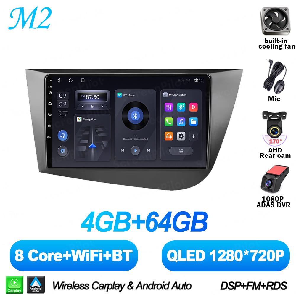 Android 16 For Seat Leon 2 MK2 2005-2012 Car Radio Stereo Head Unit Multimedia Video Player GPS Navigation 2K QLED 8 Core 5G RDS