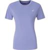 Однотонная вязаная влагоотводящая быстросохнущая футболка с круглым вырезом и короткими рукавами женские топы фиолетовый 2012D164-500