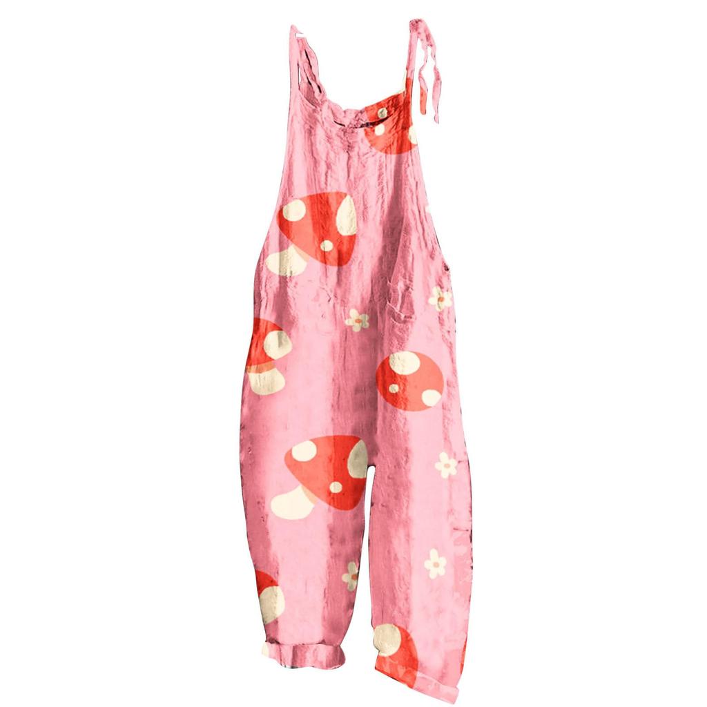 Женский модный милый маленький свежий винтажный повседневный комбинезон на бретельках с принтом