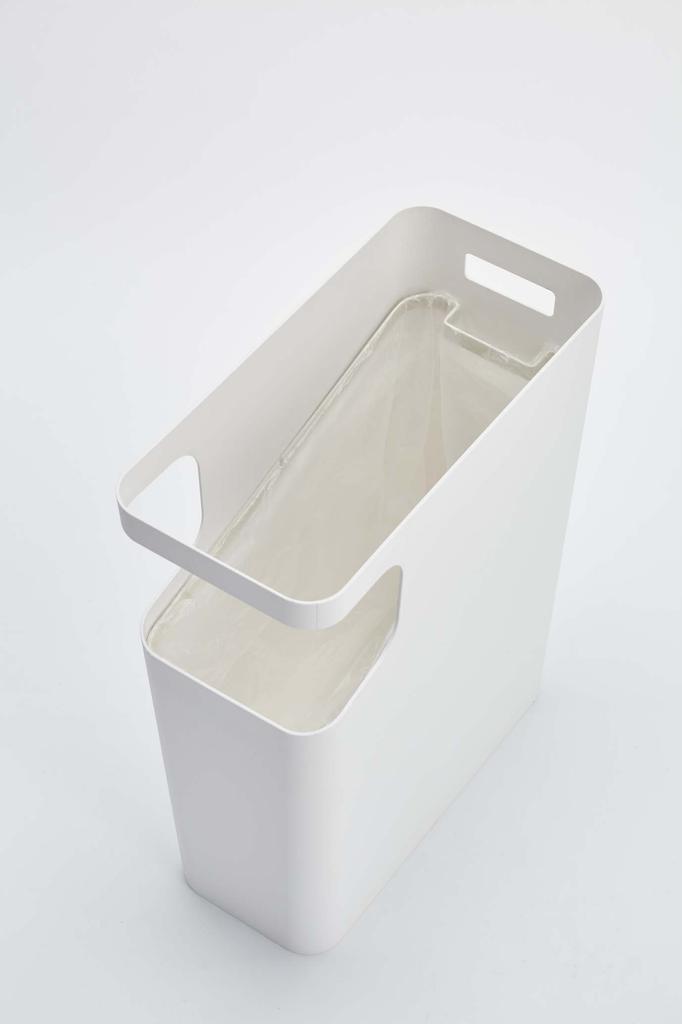 Yamazaki Dust Box & Side Table White W38 X D18.5 X H45 Cm Tower Tower Trash Can Night Table 3988