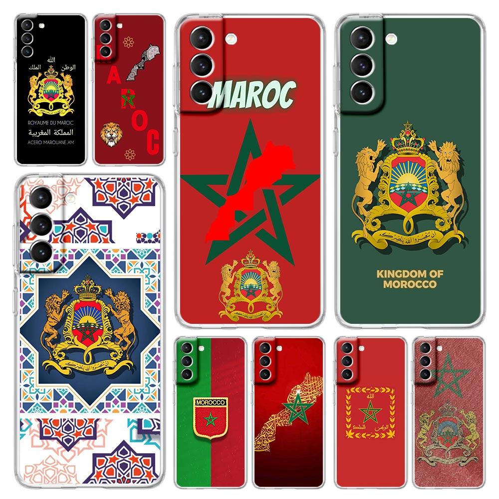 Флаг Марокко Maroc Марокко Паспорт Чехол для телефона для Samsung Galaxy S25 S24 Plus S23 FE S22 S21 S20 Ultra 5G S10 S10E Прозрачный чехол