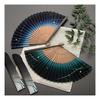 [Osaka Choseido] Men's Stylish Business Folding Fan Case & Handkerchief Set, Hotarugusa Green