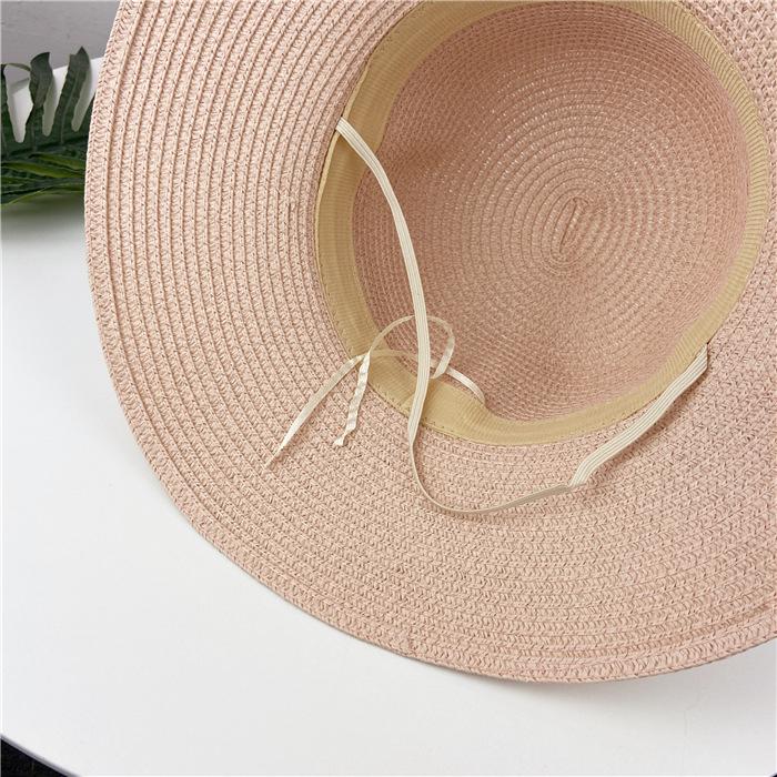 Hat Women's Summer Short Brim Straw Hat Flower Sun Hat Summer Foldable Sun Hat Sunscreen Beach Hat Sun Hat