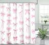Розовая шторка для душа с бантом каваий акварельный принцессный стиль милое украшение для ванной комнаты подходит для девочек романтическая замковая тема
