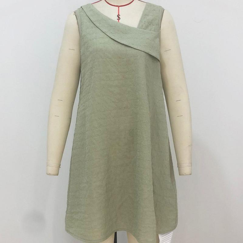 Летнее облегающее платье без рукавов с вырезом и вырезом, женское трапециевидное элегантное повседневное короткое платье, женская мода, свободные простые пляжные женские платья 24257