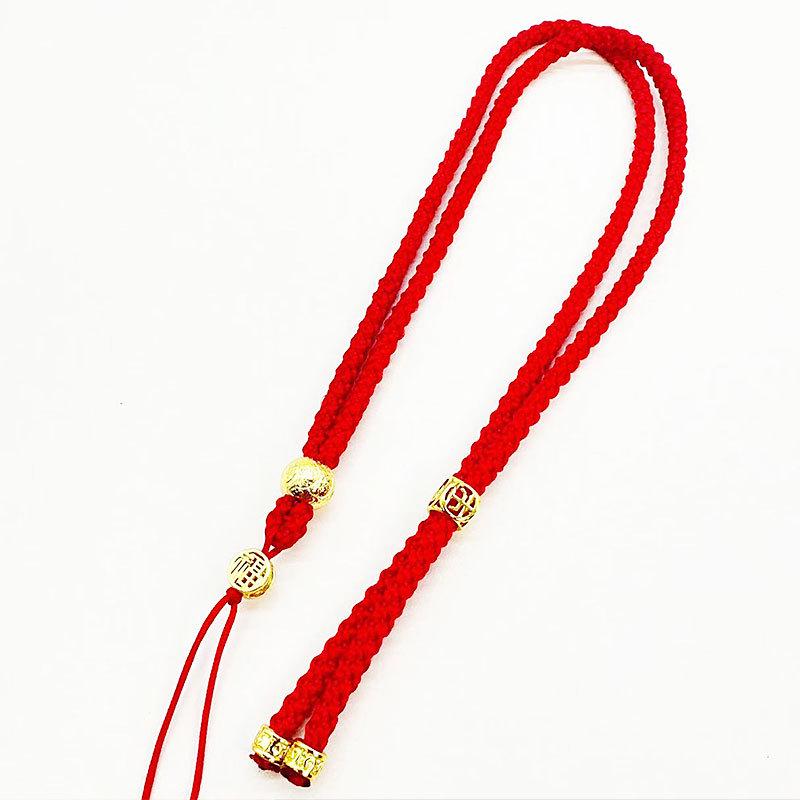 Jade Crystal Compass Pendant Necklace with Gold-Plated Copper Rope