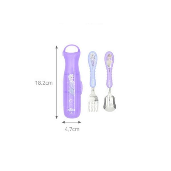 Lilpang Frozen 2 Easy-to-Hold Spoon Fork Case Set, Mixed Colors, 1 Set, Spoon Fork + Case