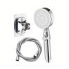 3pcs, Adjustable 5 Gears Silvery Bath Shower Head, High Pressure Water Saving Shower Stop Switch, With Hose And Bracket, Bathroo