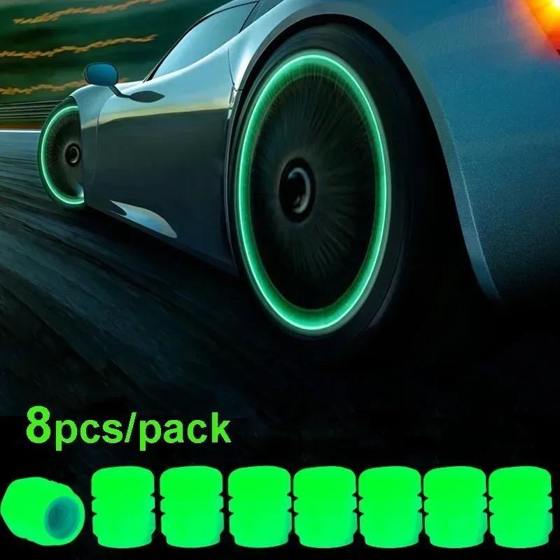 1/20 шт. Светящиеся колпачки для ниппелей, флуоресцентные, светящиеся ночью, декор для автомобиля, универсальные, для мотоцикла, велосипеда, пылезащитные, декоративные колпачки для ниппелей шин