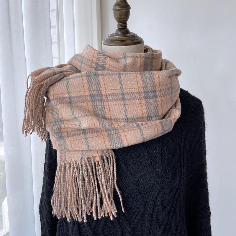Fashionable And Trendy Scarves For Women In Autumn And Winter, New Mid Length Scarves With Sweet And Warm Tassel Shawls For Students And Couples