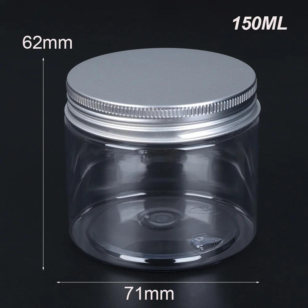 30-250ml Aluminum Cap Cosmetic Tin Pot Empty Lip Balm Jar Oil Wax Plastic Container Empty Jar Home Storage Food Sample Bottles