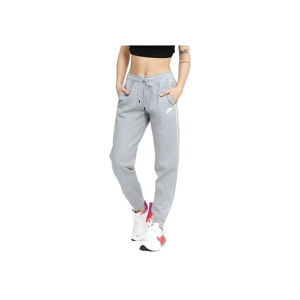 Nike Женские спортивные штаны с принтом логотипа и завязками, серые CZ8340-063