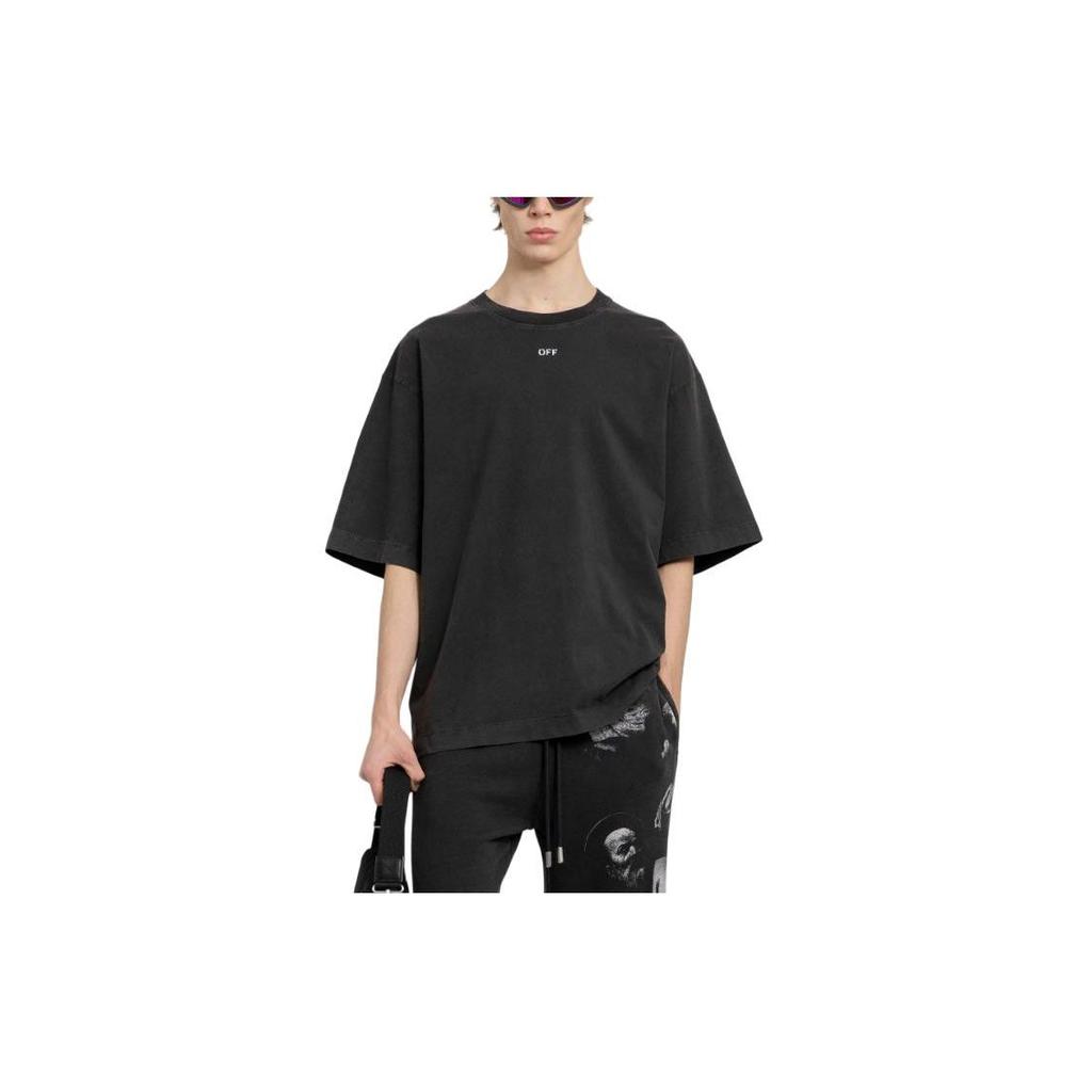 Off-White St. Matthew Skate Short-Sleeve T-Shirt Black/Grey Men Tops OMAA120C99JER0061077