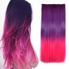 Colorful Straight Hair Extensions Rainbow Multi-Color Clip In Synthetic Long Hairpiece Party Highlights Clip In Hair Extensions