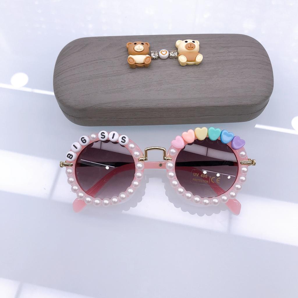 Модные детские солнцезащитные очки Diy Pearl Cute Boys And Girls Concave Dance Glasses Солнцезащитные очки Tide