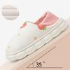 Fashion Cartoon Printed Home Cotton Slippers Women 2025 Indoor Non Slip Soft Sole Pregnant Shoes Woman Breathable Thick Bottom Slides