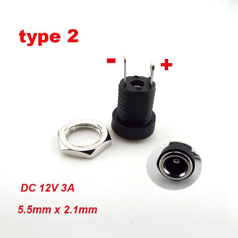 10 шт. DC 025 099 022 гнездовые разъемы 5,5x2,1 мм 5,5*2,5 мм штекер питания Jack гнездо гайка панель монтаж водонепроницаемый чехол под прямым углом