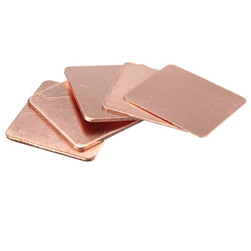 5 X Copper Heat Sink Laptop GPU CPU Heat Sink Copper Shim 15x15/20x20mm 0.3/0.5/0.8/1.0/1.2/1.5mm