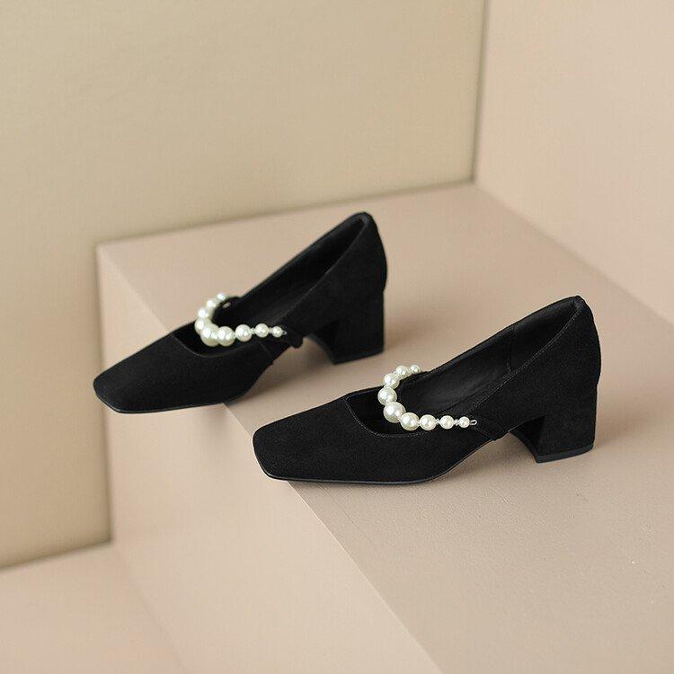 Модные женские туфли-лодочки Mary Janes, винтажные туфли-лодочки, 2024 г., летняя новая мода на толстом квадратном каблуке, женские туфли на среднем каблуке и высоком каблуке