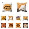 Halloween Theme Witch Pumpkin Print Pattern Cushion Cover Home Living Room Sofa Decoration Square Polyester Pillow Pillow Cover