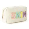 Corduroy Storage Bag Pink Beige Blue Purple Embroidery Letter Makeup Train Cases High Capacity Lipstick Organizer Women Girls