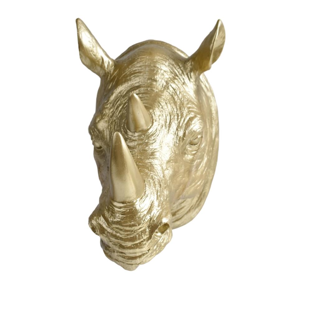 Modern Minimalist Home Decor - Resin Rhino Head Wall Art Creative Animal Head Wall Decoration Pendant