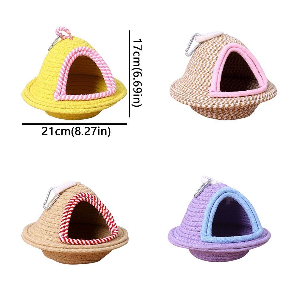 Decorative Warm Sleep Bird Cage Nest Handmade Weave Thickened Bird Hanging Bed Windproof Bite Resistant Pet Habitat All Season