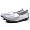 Fashion Women Flats Genuine Leather Ballerina Nurse Shoes Moccasins Women's Loafers Flats Slip On Silver Shoes For Women Soft Ballerinas
