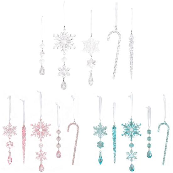 20 шт. Искусственные хрустальные украшения-снежинки для рождественской елки, акриловые украшения для Страны чудес, зимние поделки, сувениры для вечеринки