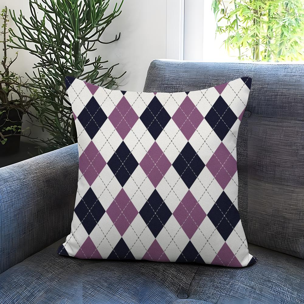 Argyle Cushion Cover Comfortable Reversible Pillow Cover Ideal for Car Sofa Bedroom Beyond
