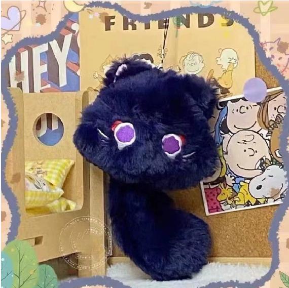 Cute Wanderer Balladeer Kabukimono Scaramouche Hat Guy Cosplay Keychain Cat Pendant Plush Doll Key Ring