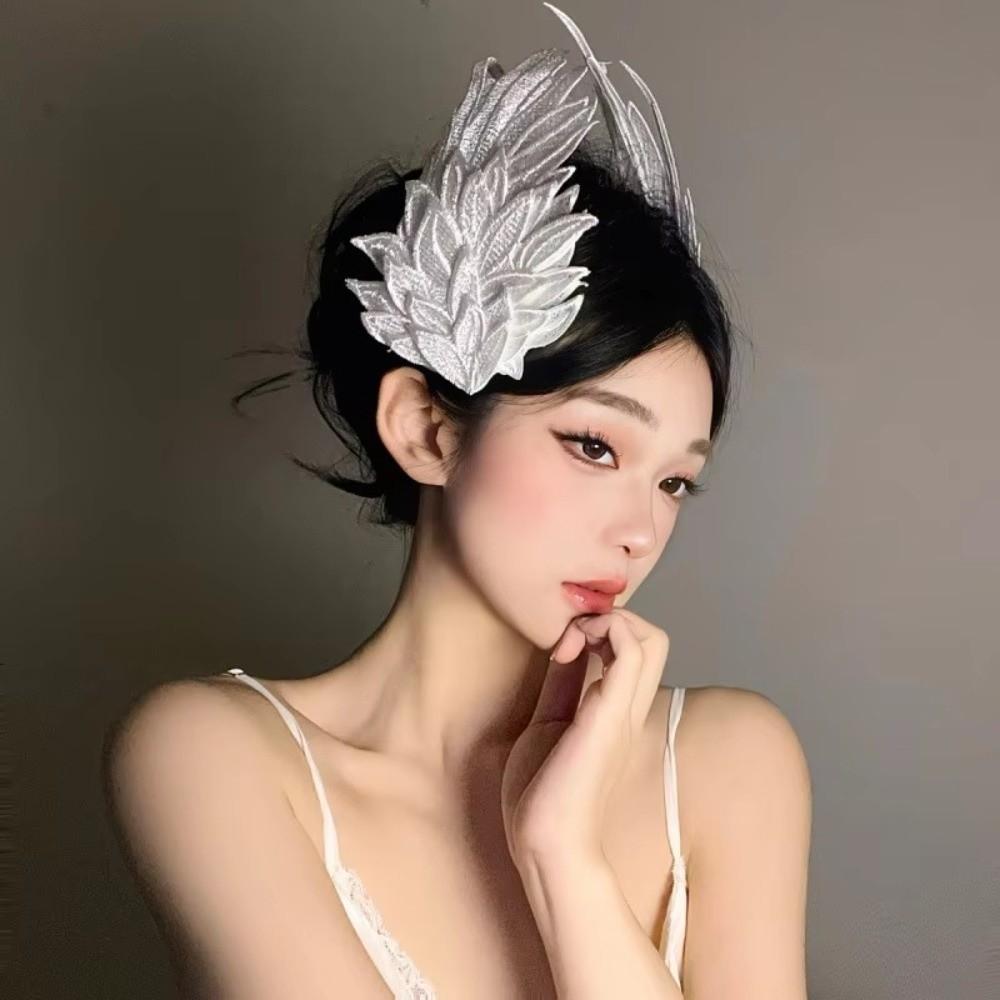 Black White Angel Wing Hair Clip Angel Wing Shape Embroidery Hair Clip Fairy Costume