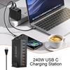 240 Вт настольное зарядное устройство GaN 8-портовая USB-зарядная станция Quick Charge 3.0 Type C PD быстрое зарядное устройство для iPhone15 14 13 для ноутбука планшета