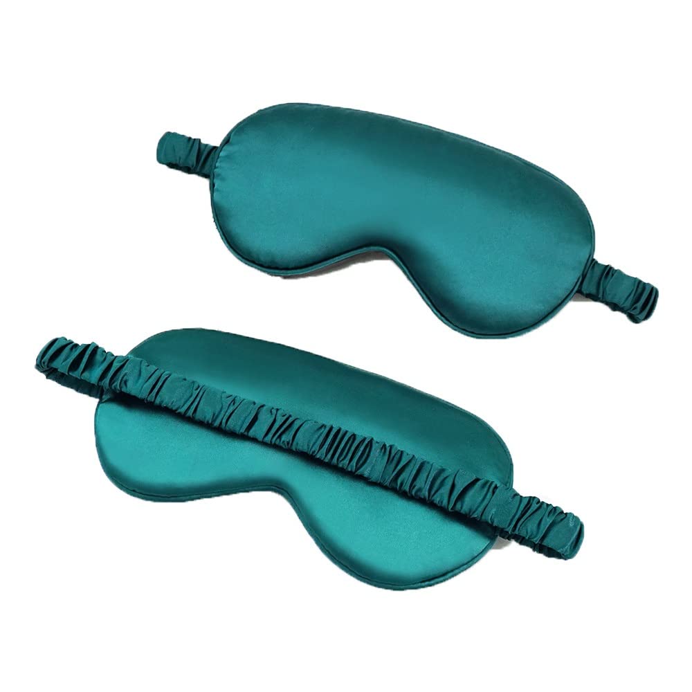 AUGEN Mulberry Silk Eye Mask, Super Smooth Sleep Mask And Blind Fold (5, Green, Pack of 1)