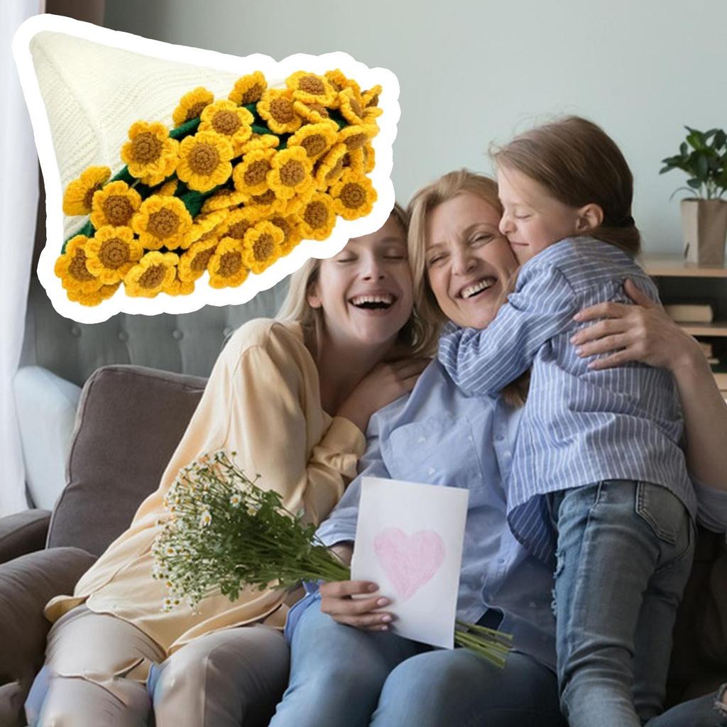 Вязаный крючком цветочный плед Мягкий плед ручной вязки Вязаный крючком букет подсолнухов Диванные покрывала для гостиной Набор для вязания ручной работы