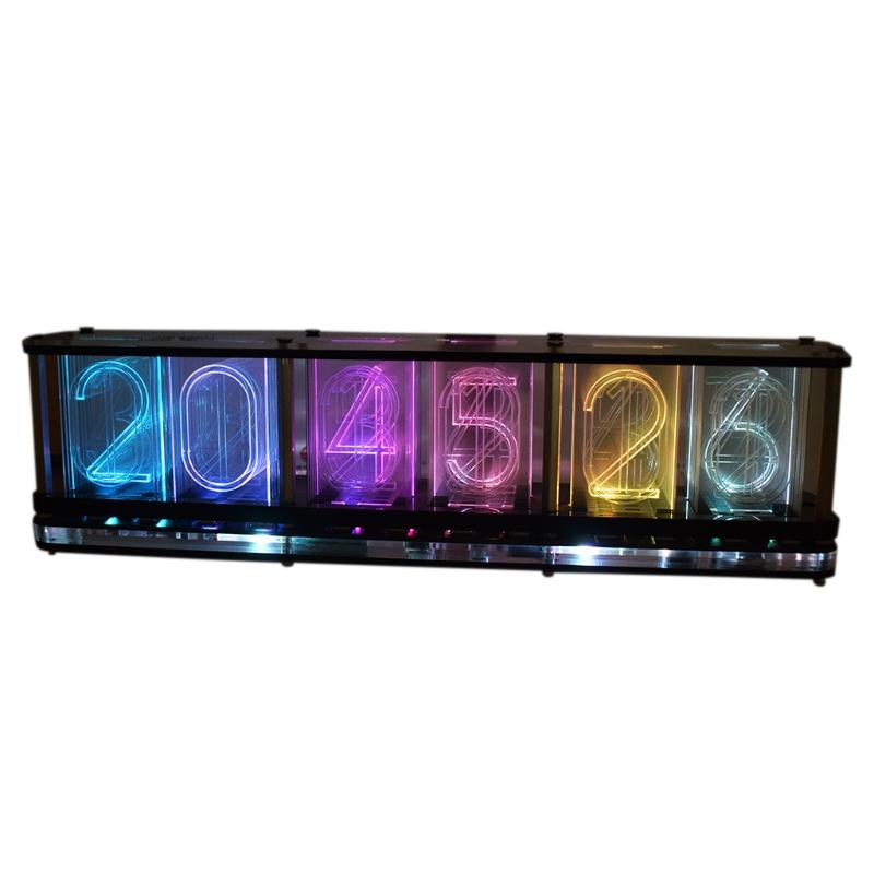 Имитация полноцветного RGB светящегося трубчатого clock LED музыкального спектра DIY наборы Декорация Подарок Ночник Освещение атмосферы