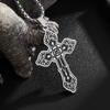 Popular European and American Gothic Cross Necklace for Men and Women Versatile Retro Corrosive Smearing Accessories