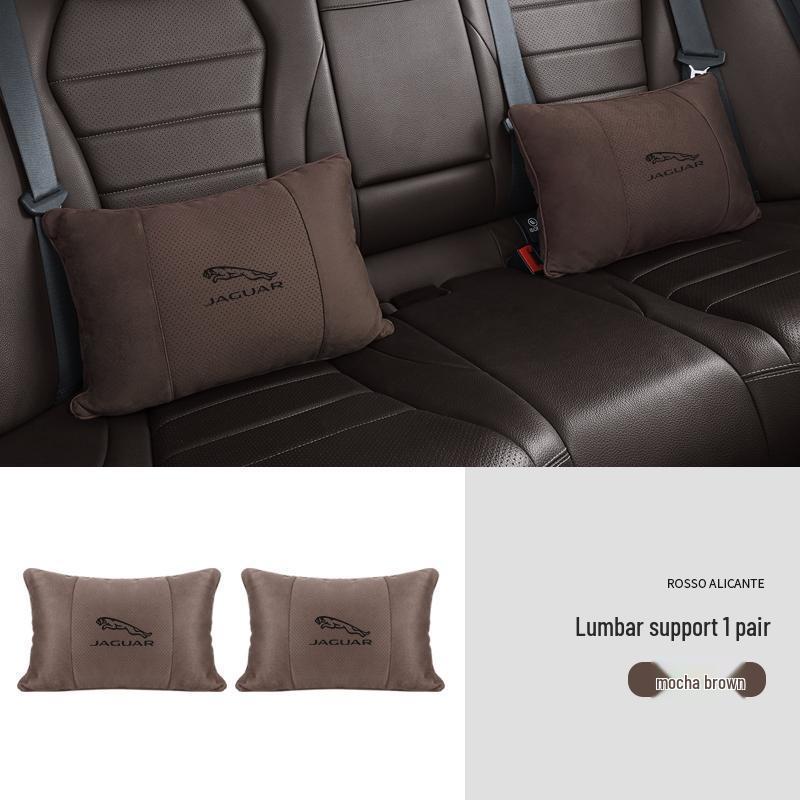 Дышащие подголовники с поддержкой шеи из замши для автомобильных сидений Jaguar XEL/XFL/F-PACE