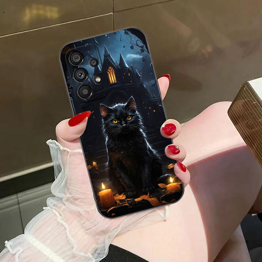 Черный кот Сверкающий глаз Чехол для телефона Для Samsung Galaxy A72 A71 A55 A54 A53 A52 A42 A35 A34 A33 A32 A23 A22 A21S A20S A14 Чехол Funda