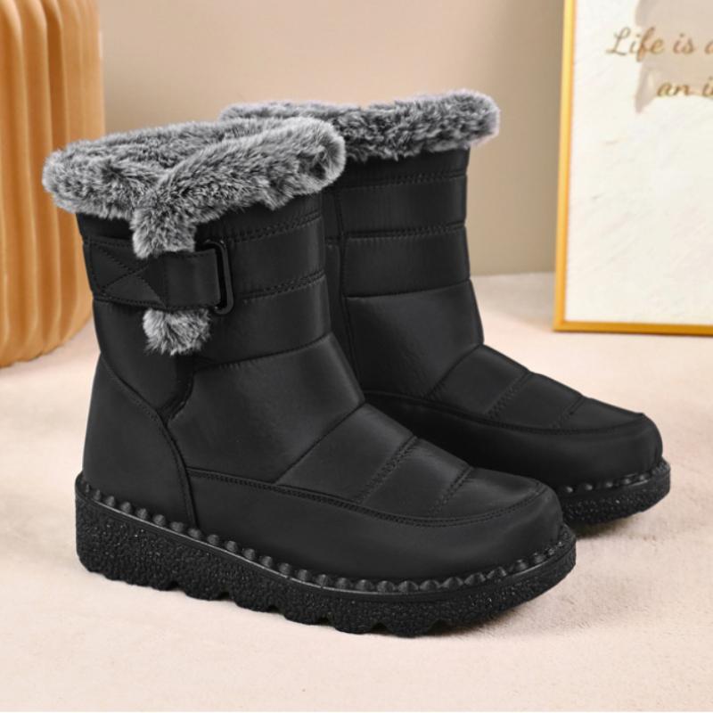 Снежные сапоги, зимние женские сапоги с плюшем и толстыми хлопковыми сапогами, полиуретановые сапоги до колена, хлопковая обувь с высоким голенищем и толстой подошвой