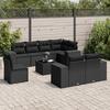 VidaXL Garden Lounge Set with Cushions 9 Pcs, Patio Sofas, Patio Furniture Set, Outdoor Furniture, Black 3222844